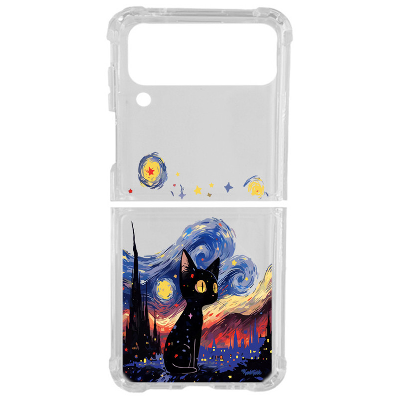 کاور طرح Black Cat مناسب برای گوشی موبایل سامسونگ Galaxy Z Filip 4