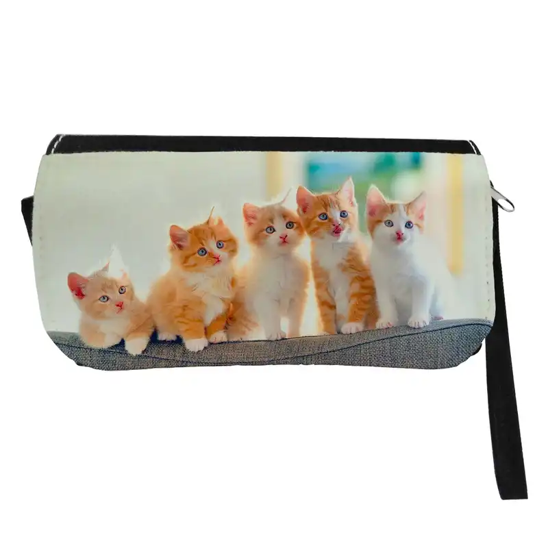 جامدادی مدل دوزیپ طرح بچه گربه کد NI880