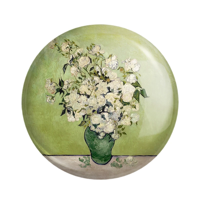 مگنت خندالو مدل نقاشی گلدان رز اثر ونسان ونگوگ کد 25476