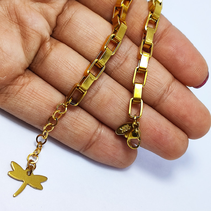 دستبند زنانه مدل زنجیری سنجاقک