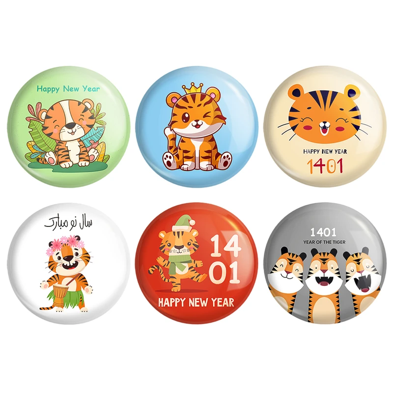 مگنت خندالو طرح سال ببر کد 587A مجموعه 6 عددی