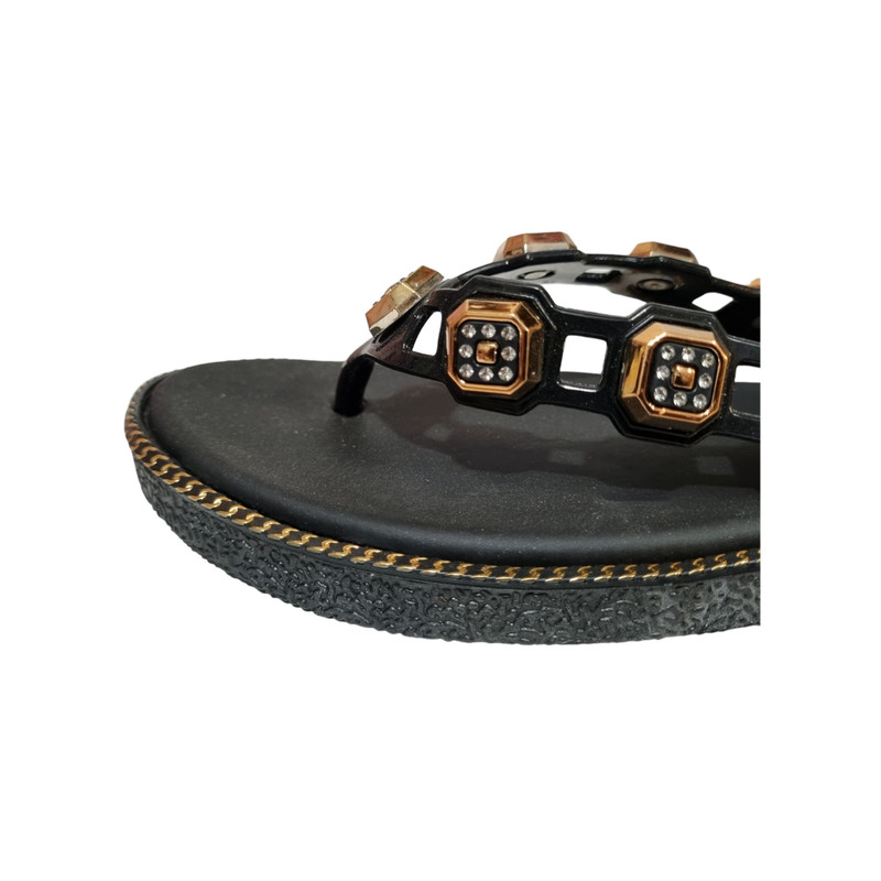 دمپایی لاانگشتی زنانه مدل نگینی زمرد کد BK-007