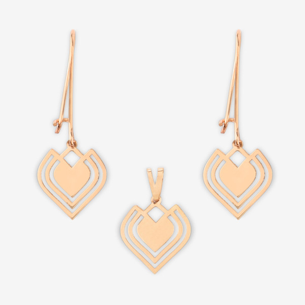 نیم ست طلا 18 عیار زنانه حافا گلد مدل قلب کد nim10