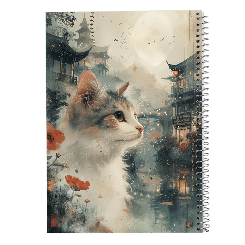 دفتر مشق 50 برگ مدوپد مدل سگ و گربه کد DF17370