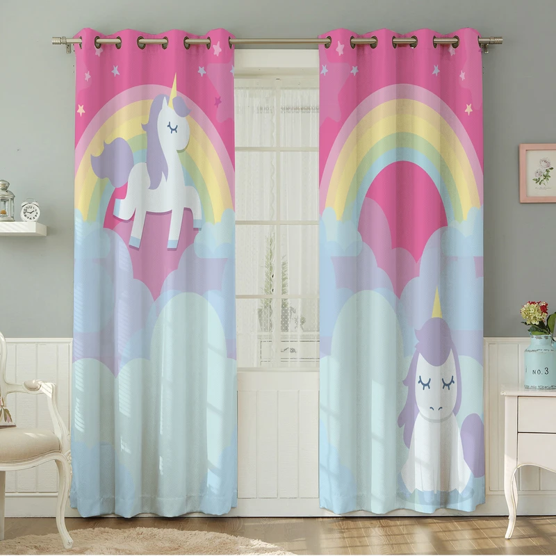 پرده نیروانا طرح  کودک مدل مخمل کد 4980سایز 140×280 سانتی متر