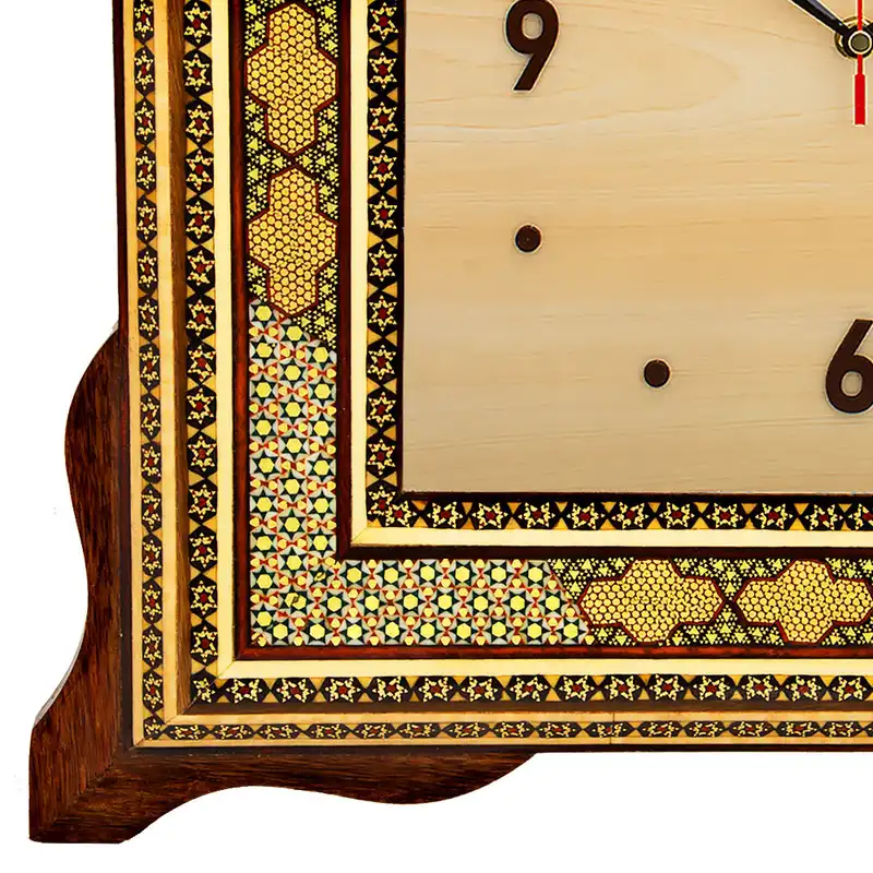 ساعت دیواری خاتم کاری مدل آرام گرد کد 40-4