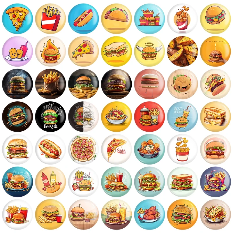 مگنت خندالو مدل فست فود و غذا کد 163 مجموعه 49 عددی