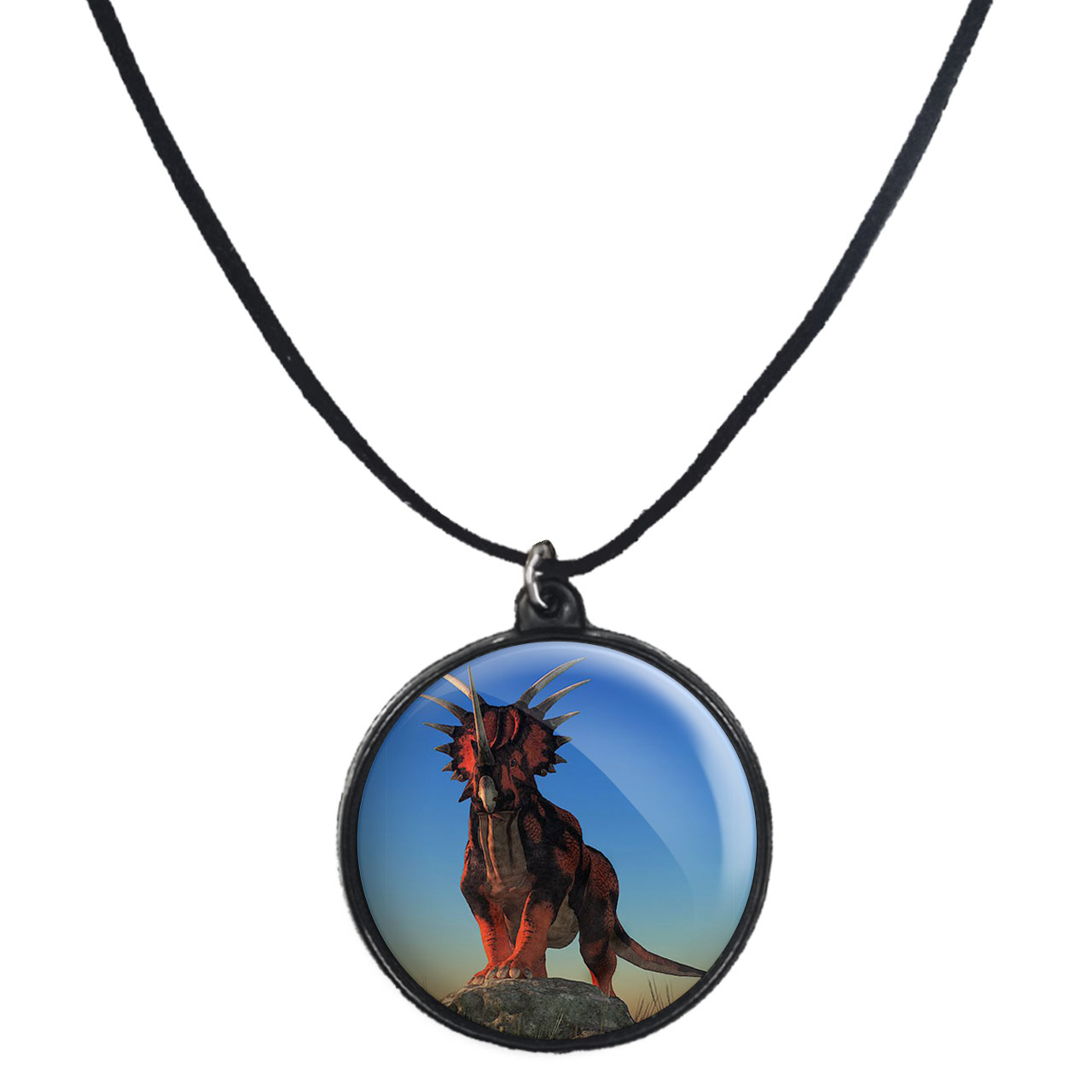 گردنبند پرمانه طرح دایناسور ها کد pmb.23347 مدل دو طرفه