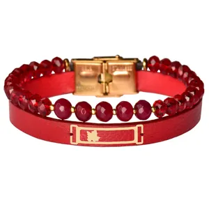 دستبند طلا 18 عیار زنانه الن نار مدل برگ ELN102322