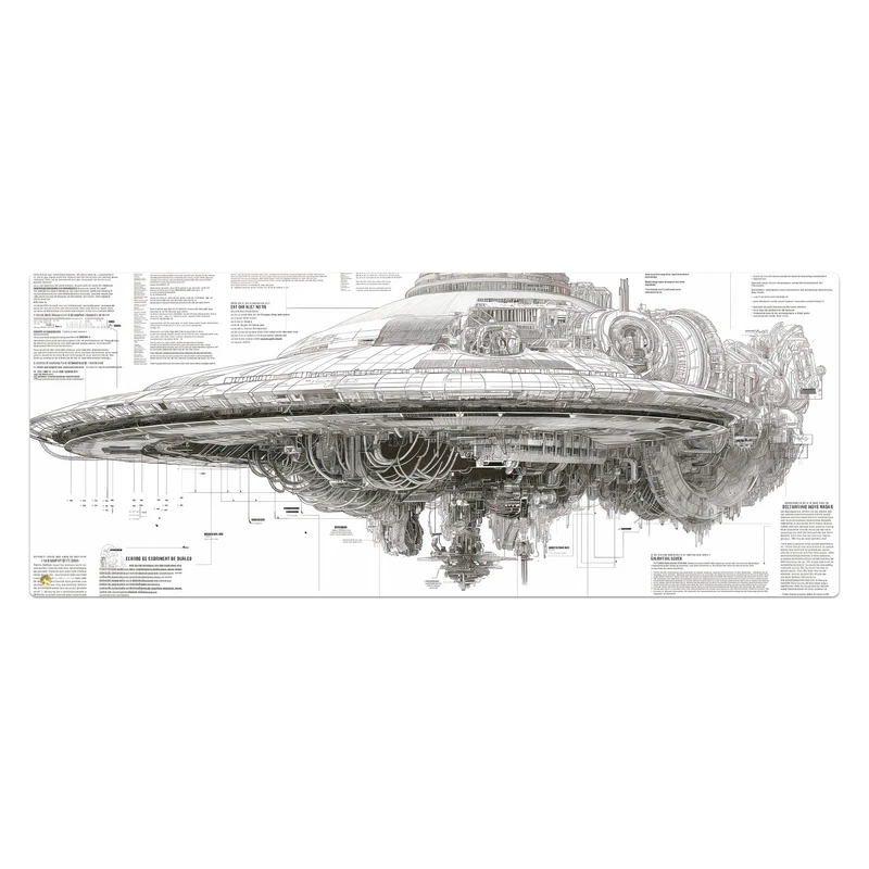 ماوس پد هومرو مدل HX146 طرح Spaceship سایز 40x100 سانتی‌متر
