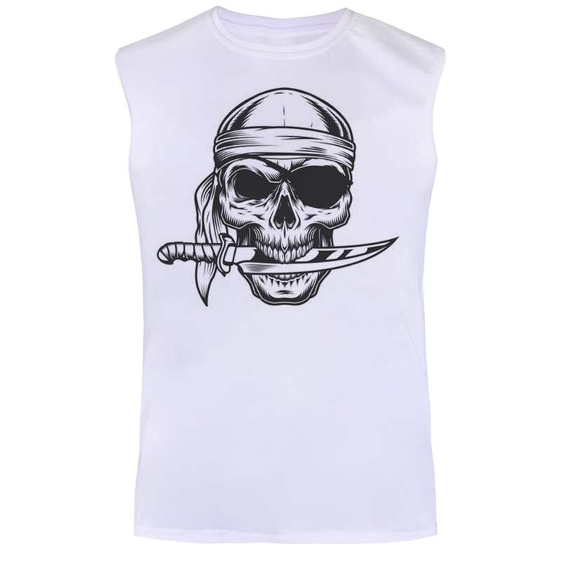 تاپ مردانه مدل اسکلت کد BA8 رنگ سفید