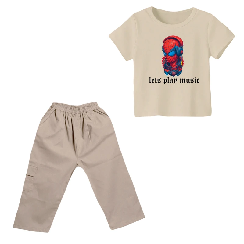 ست تی شرت و شلوارک پسرانه مدل مرد عنکبوتی کد ۳۲