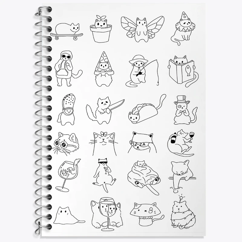 دفتر نت موسیقی 50 برگ خندالو طرح پترن گربه ای کد N3213