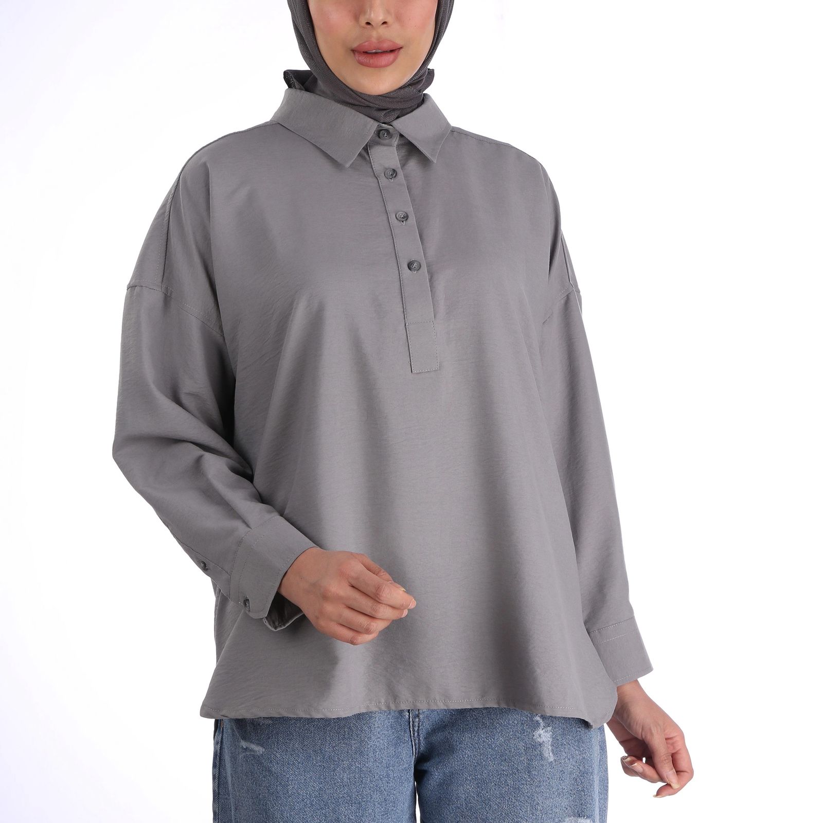 تونیک زنانه ایزی دو مدل ژینا رنگ طوسی -  - 1