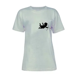 تی شرت آستین کوتاه زنانه مدل فرشته کد L49 رنگ طوسی