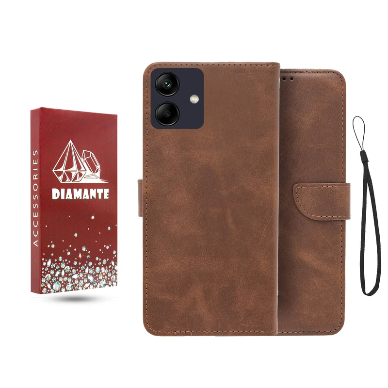 کیف کلاسوری دیامانته مدل جاکارتی بنددار مناسب برای گوشی موبایل سامسونگ Galaxy M13 5G به همراه بند آویز