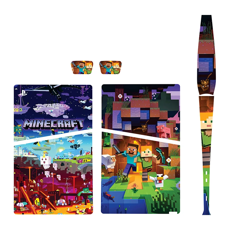   برچسب کنسول بازی پلی استیشن5 اسلیم دیجیتال توییجین وموییجین مدل minecraft 01 مجموعه6 عددی