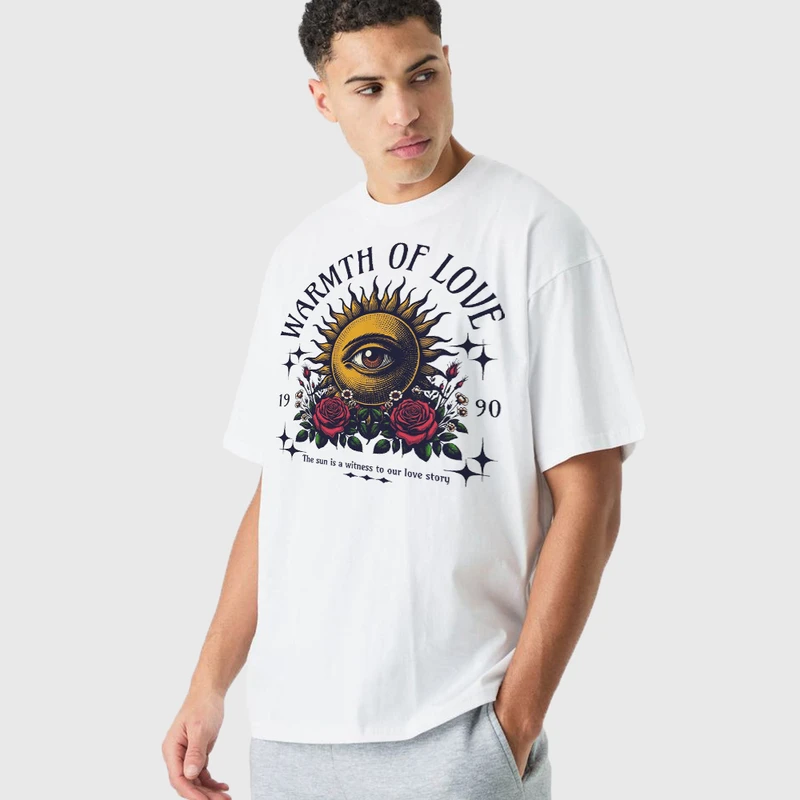 تی شرت آستین کوتاه مردانه مدل تک چشم قواره بزرگ استایل روز z508