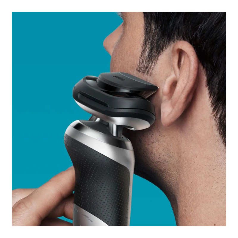 ماشین اصلاح موی صورت براون مدل 7075cc با تیغه‌های منعطف 360FLEX SYSTEM، تکنولوژی اسکن هوشمند مو، ضدآب، شارژ سریع 5 دقیقه‌ای، استیشن SmartCare چهار کاره، سری خط زن مجزا و شانه‌های 1 تا 7 میلی‌متر