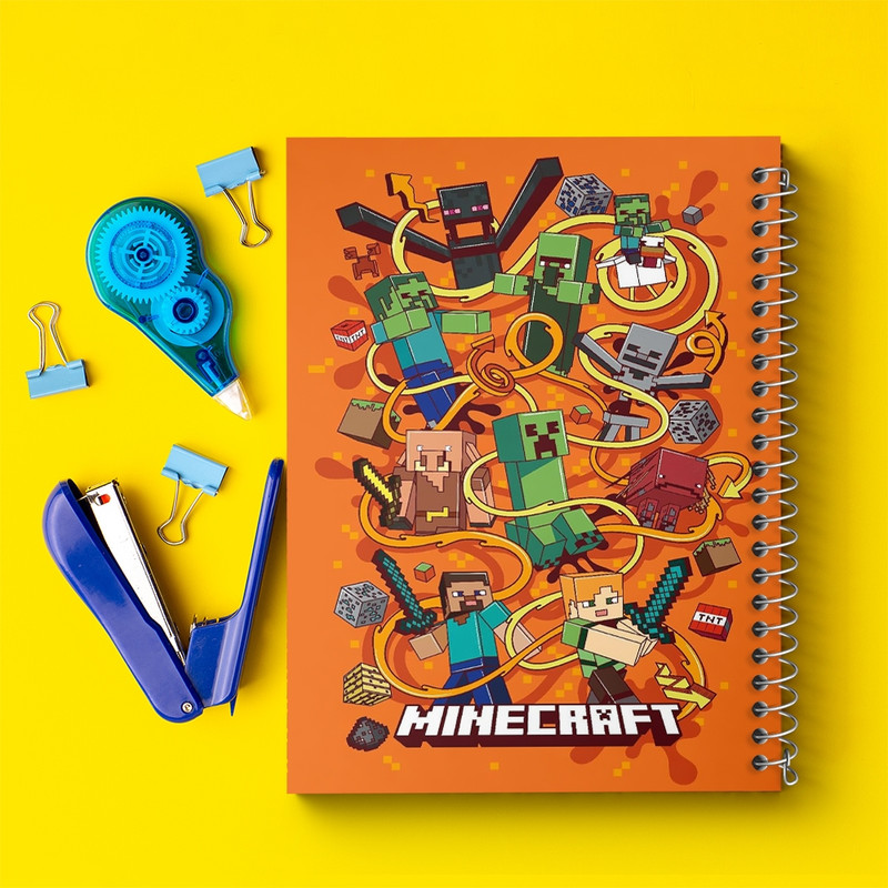 دفتر مشق 100 برگ خندالو طرح ماینکرافت (Minecraft) کد F1083