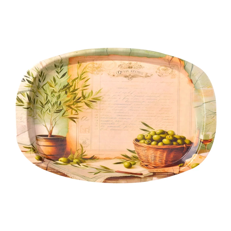 سینی بدون دسته مهروز مدل 6651 زیتون سایز 17×26 سانتی متر