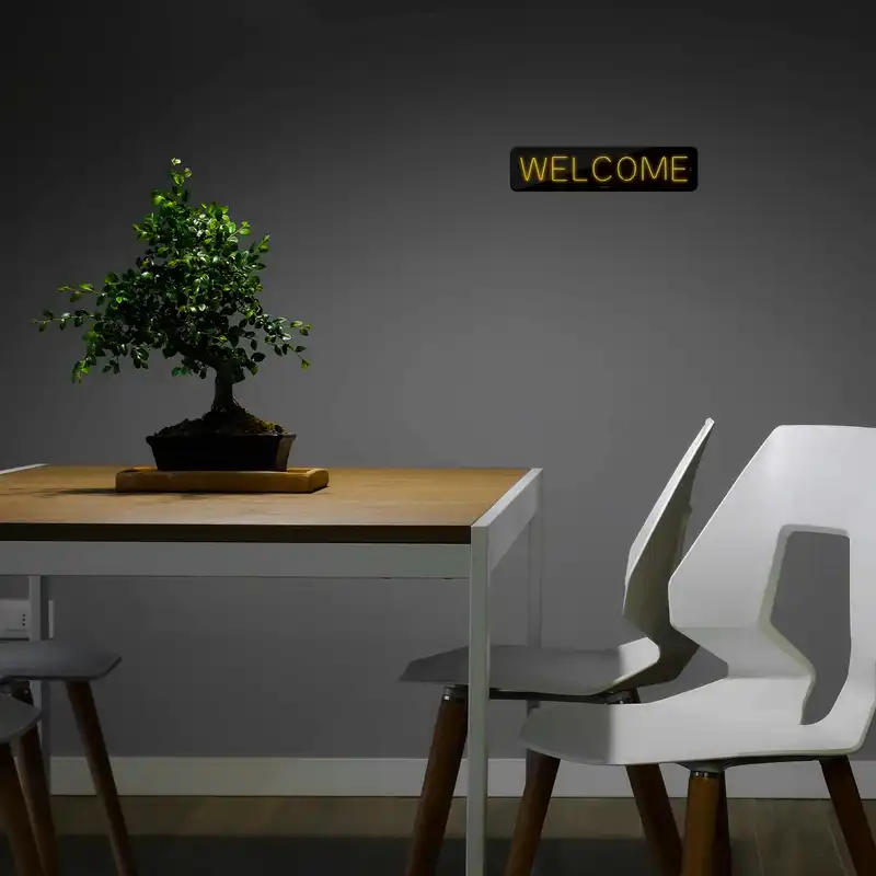 چراغ دیواری نئون دیزاین طرح Welcome-BL_YL
