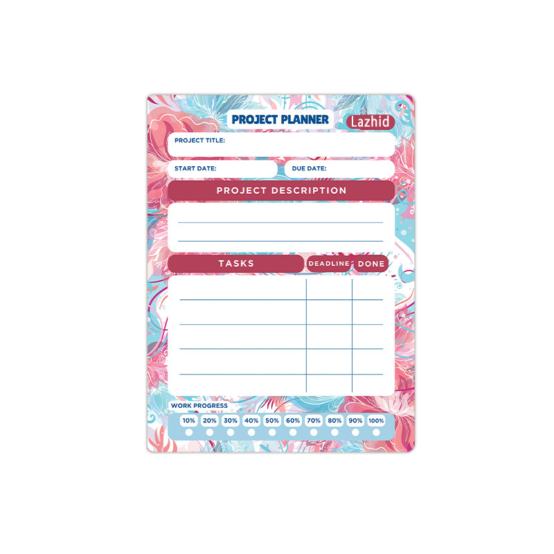 تخته وایت برد لاژید مدل برنامه ریزی پروژه سایز 14x18 سانتی متر