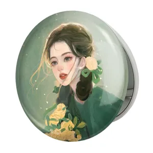 آینه جیبی خندالو طرح دخترانه مدل تاشو کد 25620 