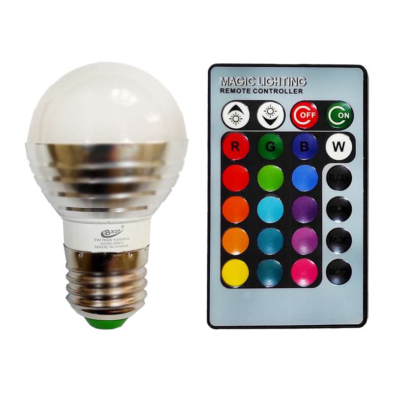 لامپ ال ای دی 3 وات کد RGBW-S پایه E27