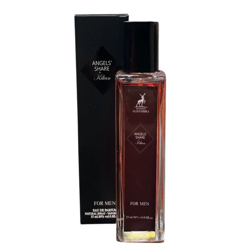 عطر جیبی مردانه الحمبرا مدل ANGELS SHARE با رایحه تند حجم 35 میلی‌لیتر