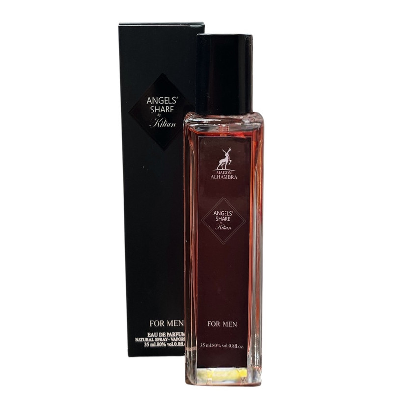 عطر جیبی مردانه الحمبرا مدل ANGELS SHARE با رایحه تند حجم 35 میلی‌لیتر