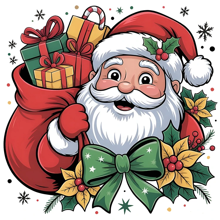 استیکر پارچه و لباس پاد آفرین مدل کریسمس کد DKST702