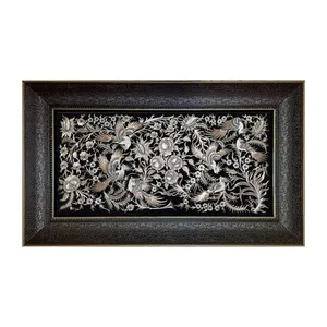 تابلو قلمزنی طرح گل ومرغ کد p750100