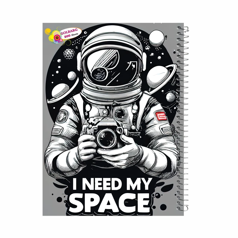 دفتر مشق 200 برگ گلبرگ مدل فضانورد کد 500081