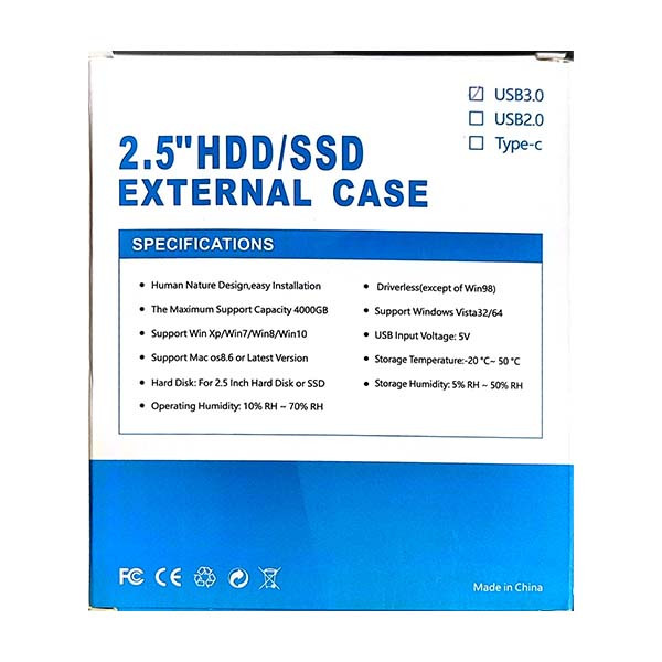 قاب هارد اکسترنال 2.5 اینچی USB3.0 مدل blu-03