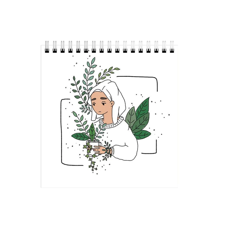 دفتر طراحی طرح دختر و گیاه کد 8883818