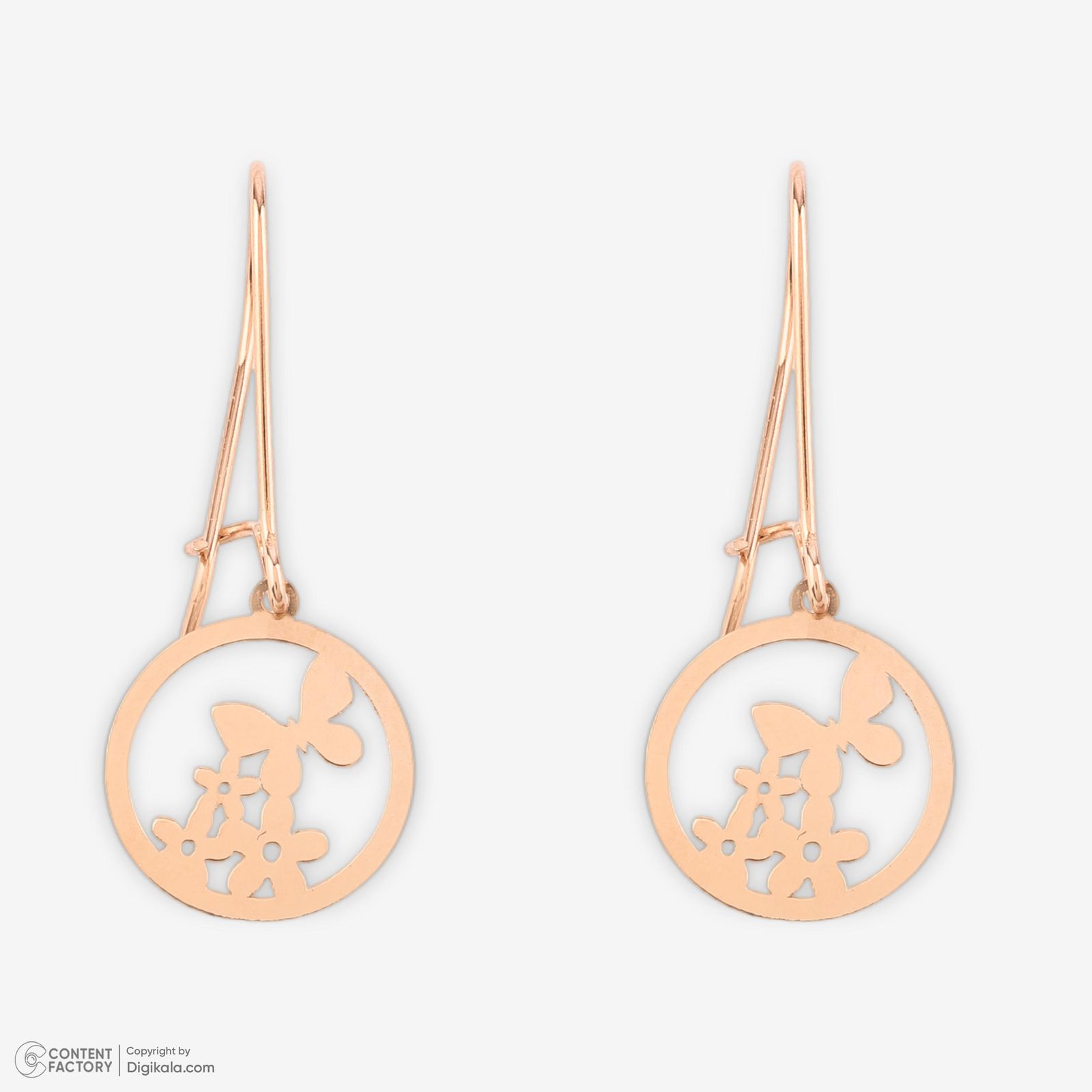 نیم ست طلا 18 عیار زنانه حافا گلد مدل پروانه کد nim05 -  - 8