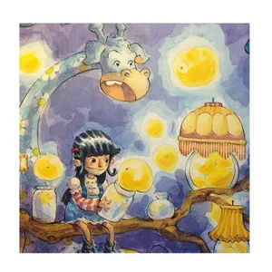 تابلو کودک و نوزاد طرح دختر و زرافه کد wkt94