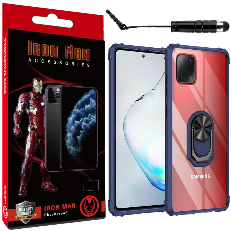 کاور آیرون من مدل HeroMan مناسب برای گوشی موبایل سامسونگ Galaxy A22 4G به همراه قلم لمسی