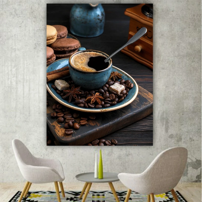 پوستر پارچه ای طرح فنجان قهوه کد FP2150