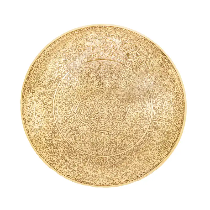 شکلات خوری برنزی مدل قلم زنی نیم پایه طرح تیوا کد 5895