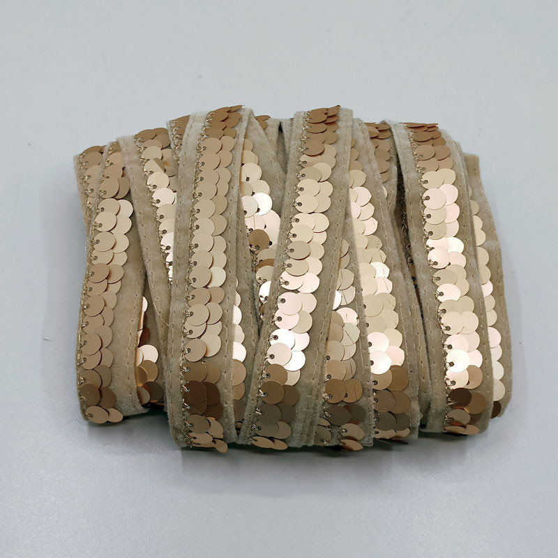 نوار یراق مدل مخمل تک پولک 113 طول یک متر