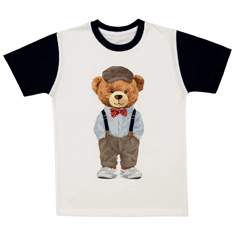 تی شرت آستین کوتاه پسرانه مدل خرس A08