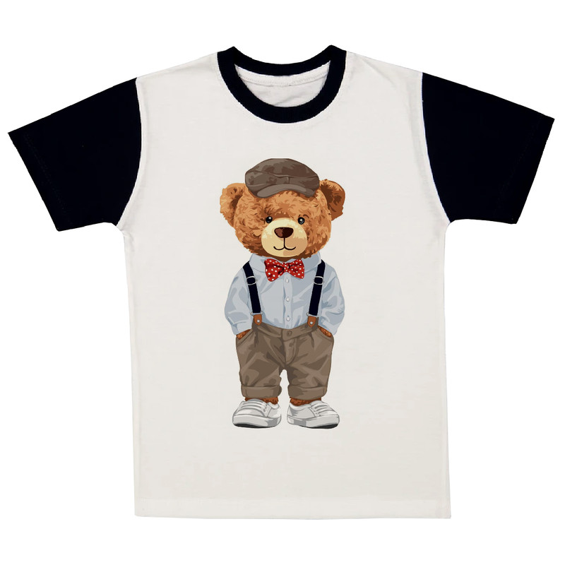 تی شرت آستین کوتاه پسرانه مدل خرس A08