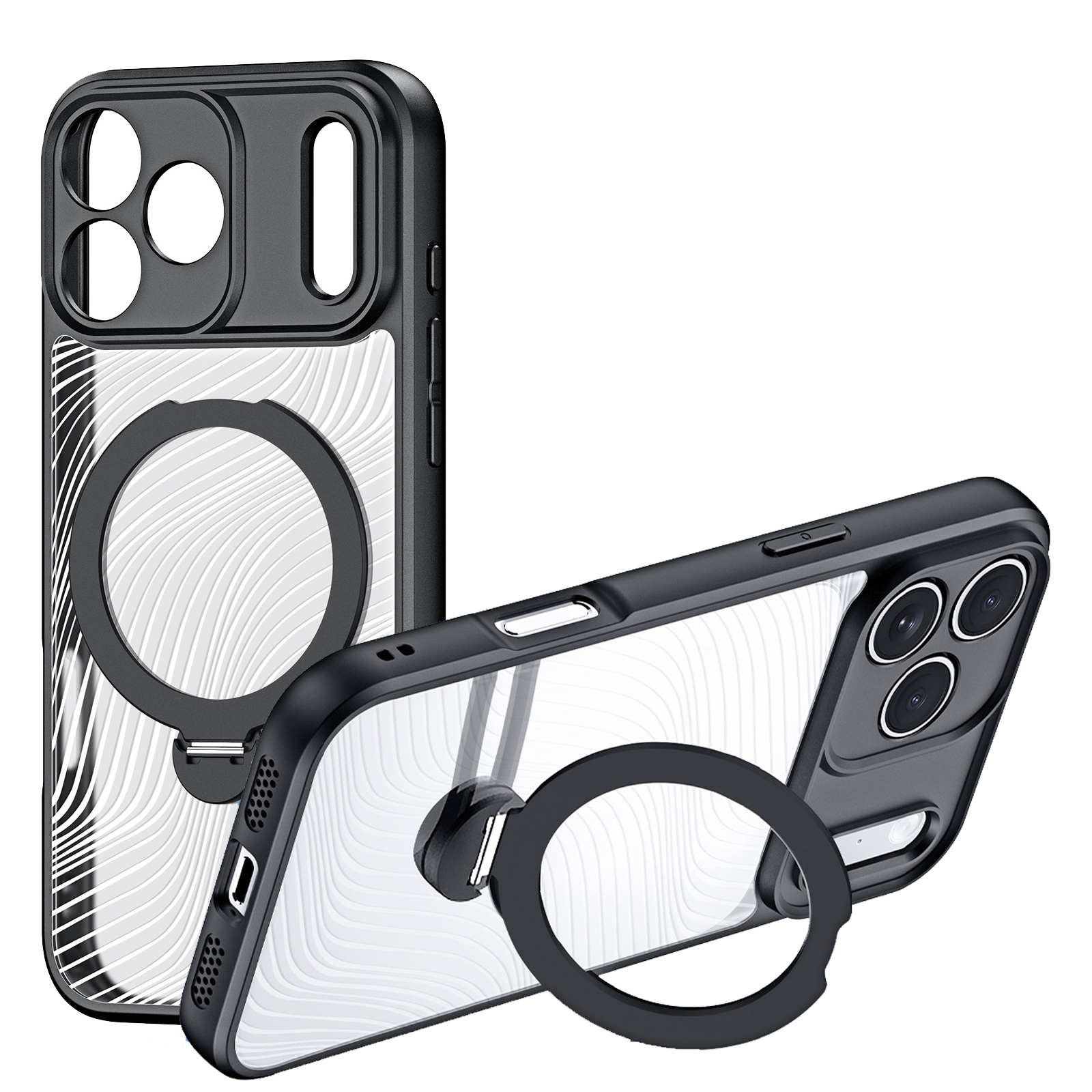 کاور بادیگارد مدل Wave Stand مناسب برای گوشی موبایل اپل iPhone 17 Pro