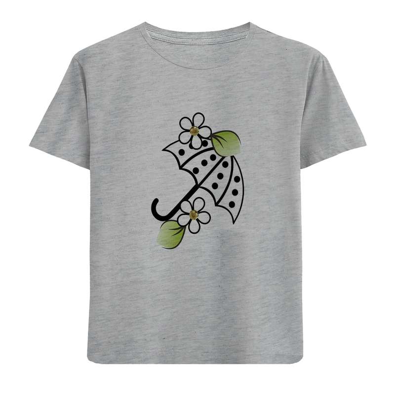 تی شرت آستین کوتاه دخترانه مدل چتر D122