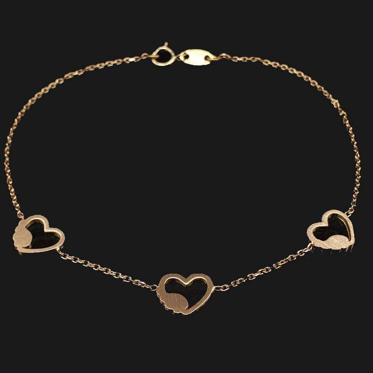  پابند طلا 18 عیار زنانه قیراط طرح قلب کد GH5536