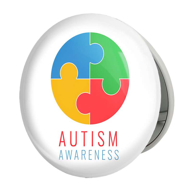 آینه جیبی خندالو طرح اتیسم Autism مدل تاشو کد 26728