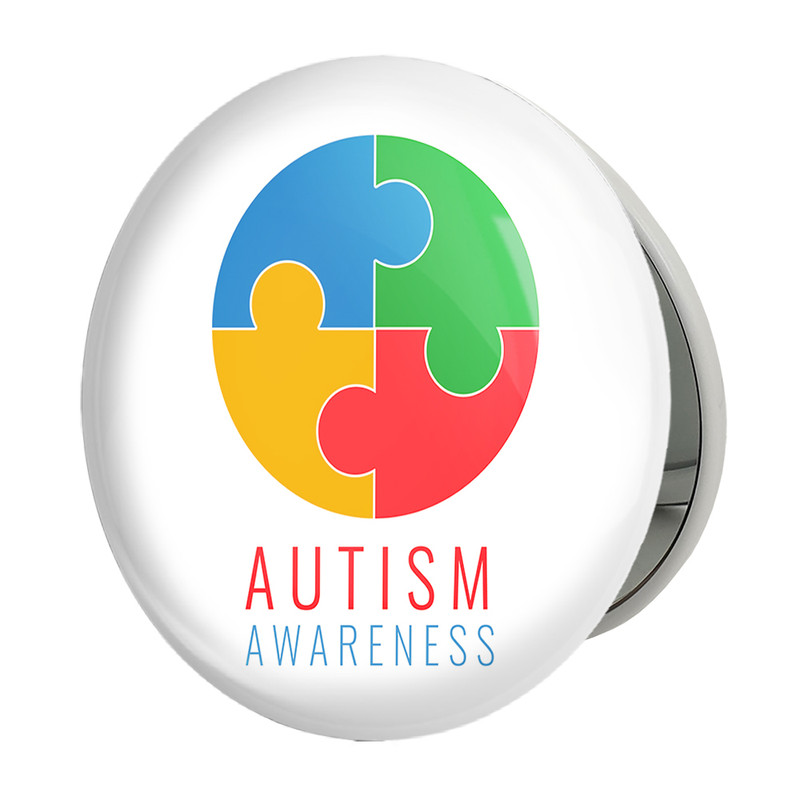 آینه جیبی خندالو طرح اتیسم Autism مدل تاشو کد 26728