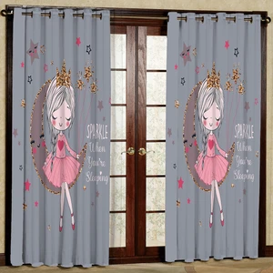 پرده مدل مخمل پانچی طرح کودک  کد 1228T2 سایز 200x140 سانتی متر